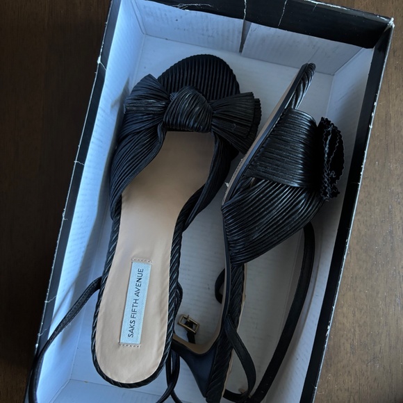 Saks Fifth Ave Pleated Kitten Heel - Picture 5 of 6